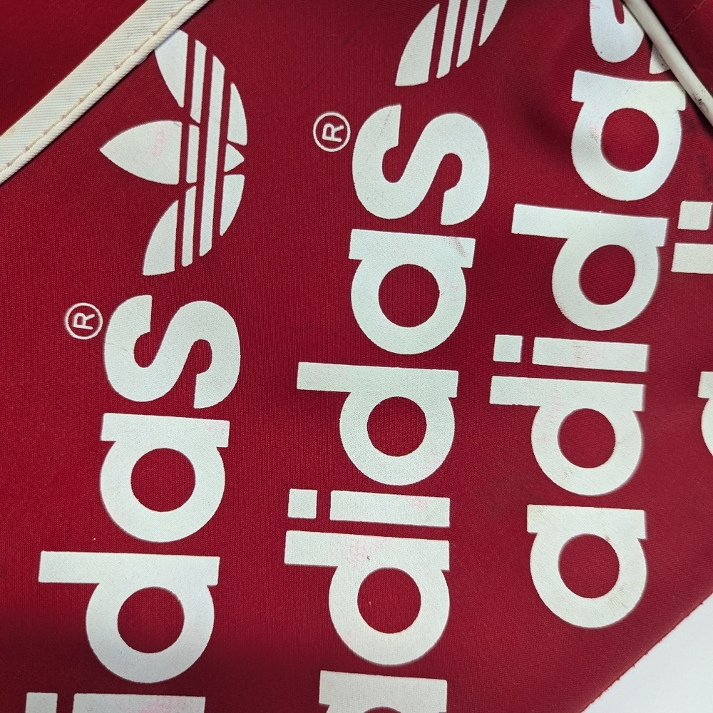 Vintage Adidas Red Shoulder Bag Small Tote Nylon Damaged - Picture 8 of 12